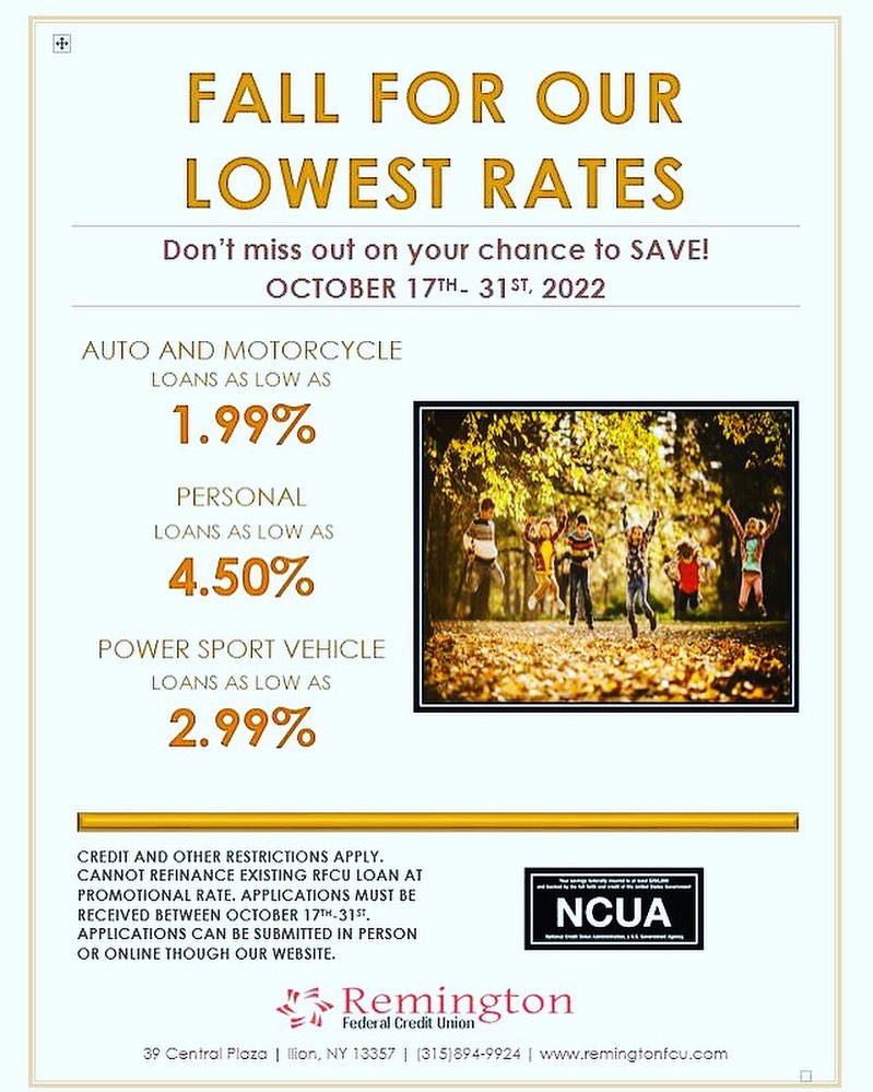 Fall for our lowest rates!! 🍁