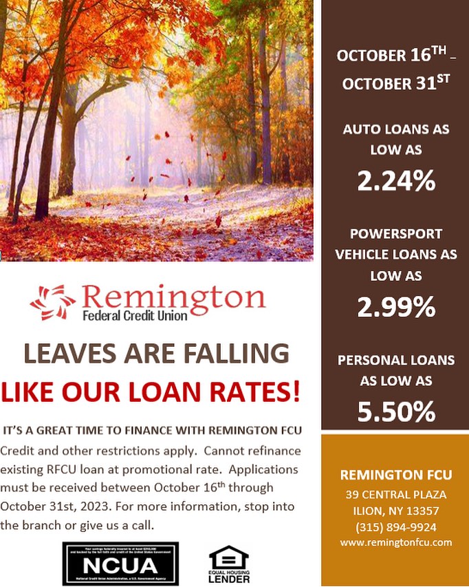 #lowestrates  Our rates are falling like the leaves!! 🍁 #creditunion